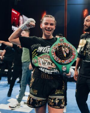 Skye Nicolson Instagram - 10-0 & world champion 👑 I fight those rounds alone but behind me I have an army. Thank you to the very very special people in my life that are on this journey with me day in and day out. My team, my family, my friends. I am so incredibly blessed & grateful. And all the amazing people around the world who tune in, follow along, support me and send all the positive energy in messages and comments online, thank you 🙏🥹❤️ 

Thank you to my very accomplished and talented opponent @_sarahmahfoud for sharing the ring with me and being a great dance partner 🤝 

I have not shown the world even a fraction of my capabilities yet and that only excites me more for the future- there is so much more to come. We’re just getting started baby! 😎
