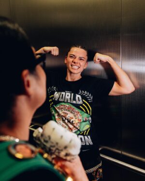 Skye Nicolson Instagram - 10-0 & world champion 👑 I fight those rounds alone but behind me I have an army. Thank you to the very very special people in my life that are on this journey with me day in and day out. My team, my family, my friends. I am so incredibly blessed & grateful. And all the amazing people around the world who tune in, follow along, support me and send all the positive energy in messages and comments online, thank you 🙏🥹❤️ 

Thank you to my very accomplished and talented opponent @_sarahmahfoud for sharing the ring with me and being a great dance partner 🤝 

I have not shown the world even a fraction of my capabilities yet and that only excites me more for the future- there is so much more to come. We’re just getting started baby! 😎