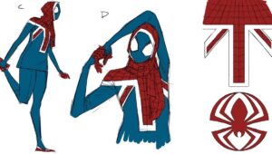 Sofia Barclay Instagram - MEGA proud of this one 🕸️❤️💙 @kristaferanka stunning character designs for Malala Windsor in @spiderversemovie - a character & story im honoured to play a small part in🪬✨🌙
🍿check out @shaheenathejourno brilliant article in @radiotimes about the beauty of celebrating different faiths and cultures in such a celebrated blockbuster. also…. i am LIVING for all the hijabi cosplaying👏🏽Makes me tear up each time💥💥💥