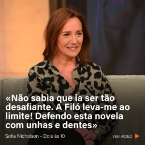 Sofia Nicholson Instagram - Sofia Nicholson veste a pele de Filomena Coutinho, mais conhecida por ‘Filó’, na novela Cacau. Hoje, vem revelar um pouco mais sobre esta personagem, que diz estar a adorar fazer, apesar de muito desafiante e intensa. 

Veja toda a conversa no site oficial do Dois às 10 ou no TVI Player! #tvioficial