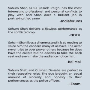 Sohum Shah Instagram - Inspector Kailash Parghi ke liye itna pyaar dekh ke dil bhar gaya! Thank you soo much for all the love and support you have shown 🙌🏼