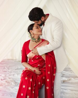 Sonakshi Sinha Instagram - Whattttt a day!!!! The love, the laughter, the togetherness, the excitement, the warmth, the support from every one of our friends, families and teams… it was like the universe came together for two people in love to give them exactly what they’ve always hoped, wished and prayed for ❤️ 
If this is not divine intervention… we dont know what is ✨ 
We are both truly blessed to have each other and so much love protecting us 🧿