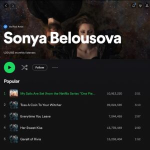 Sonya Belousova Instagram - #MySailsAreSet is sailing towards #TossACoinToYourWitcher with over 10 million streams on Spotify alone. You guys are amazing! Thank you! 🙏❤️