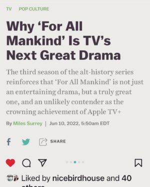 Sonya Walger Instagram - You know what’s fun? When the show you love is loved by others too. So proud to be a part of this astonishing show. Also really glad I don’t look like this. Yet. @forallmankind_
