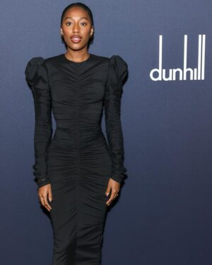 Sophia Brown Instagram - Thank you @dunhill x @bafta for throwing an actual good vibes party! 💘

Dress: @philosophyofficial 
Shoes: @jimmychoo 
Jewellery: @cartier 

Make up: @minnie_mua 
Hair: @kieronlavine 
Styling: @aimeecroysdill