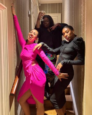 Sophia Brown Instagram - Thank you @dunhill x @bafta for throwing an actual good vibes party! 💘

Dress: @philosophyofficial 
Shoes: @jimmychoo 
Jewellery: @cartier 

Make up: @minnie_mua 
Hair: @kieronlavine 
Styling: @aimeecroysdill