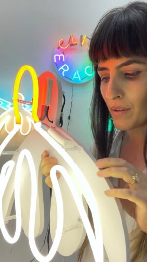 Sophia Wallace Instagram - I made this video to show what the neons look like close up. The colors are super vibrant even in daylight. You can see how easy they are to install. For availability, go to http://yescliteracy.com NYC: to view these artworks IRL, visit LUMINOSITY: The Art of Neon at @culturelablic now through April 30, 2023. 
.
.
.
.
. #sophiawallace #cliteracy #neonart #feministart #queerartist #embodiment #clitoridian