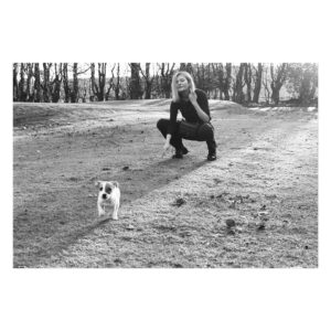 Sophie Kennedy Clark Instagram - Drop, squat and run. Magnificently captured by @earl___sweatshirt 
Me and my fur baby Tattie. ❤️🐶🥔 #35mm #gulabifilmlab #scotland #tattie