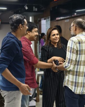 Sreeja Shyam Instagram - Moments of pride and happiness! 
(Includes winning of a bet frm your chief)
#countingday #election2024 #journolife #candid
captured by
@varungfx