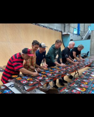Stacy Peralta Instagram - A group of us got together today at Tony’s warehouse to begin signing the Bones Brigade decks for the BB Experience. The decks turned out better than we had expected, they look amazing and we had a blast signing, razzing each other and laughing!  It was a super fun day.  Rodney and Tommy will join for their signatures soon!