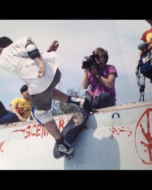Stacy Peralta Instagram - I never had the slightest inkling I would make skate videos and then go on to make films. In 1983 I was living in Hollywood and my neighbor and friend was D.David Morin, former editor of Skateboarder Mag. He had just graduated from film school and was now a budding film maker and actor. He came to me one day and said, “My partner Dan and I think we can make a skate video featuring the Bones Brigade for 5k.” It was an offer George and I couldn’t refuse. Plans were quickly drawn up to begin shooting the Bones Brigade Video Show. But days before our first shoot, D.David auditioned for and landed an acting role in a major TV commercial making him unavailable. He told me I’d be in good hands with Dan, but Dan and I didn’t quite click. I wanted him to shoot the angles Stecyk had established with his classic DT photos but Dan saw it differently. So after day one I made the decision to take the video on myself. Being smart enough to know that I knew nothing about film making but dumb enough to do it anyway, I rented a 3/4 inch video camera and began shooting. In 8 months I’d amassed hours of footage. Then knowing even less about editing but naive enough to proceed, I rented a portable Sony editing system and parked it on my kitchen table where it remained for the next five months. I spent hours hunched over the material, logging it into notebooks and slowly piecing it together, then showing it to George and Stecyk for guidance. As it turns out, it was my deep understanding of skateboarding, the rhythm and flow of it that allowed me to overcome my lack of film making skills. Skateboarding itself guided the process and showed me how to make that first video and then the others that followed, and really all of my films. I don’t know what I have learned in life that is not the direct result of my intimate relationship with skateboarding.