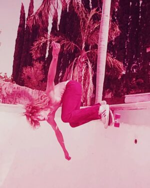 Stacy Peralta Instagram - August of 76. We have just learned “one-wheelers” where three wheels have lost contact with the pool and only one remains rolling on the coping’s edge before you turn 180 and drop back down. Bob Biniak and I are in the shallow end of the Devonshire pool watching Alva hit back to back one wheelers. Tony’s riding a Logan Earth Ski, Road Riders and very loose Bennett Trucks and at one point his one wheel rolls across the coping but then rolls up and over and out onto the flat of the pool’s deck. His body is now completely hung over the deep end while his one wheel is far behind him rolling over the pool’s deck and somehow Tony manages to pull his single wheel back from that position and roll it back over the top of the coping and into the pool. What he’s pulled off is the single most insane thing Bob and I have ever witnessed in a pool. It’s so shocking that Bob looks at me with his mouth agape as if he’s seen a ghost. I will never forget his reaction nor will I ever forget what I saw Tony do. If Tony had failed to pull his wheel back in, his back truck would’ve caught and hooked on the coping and he would’ve been thrown to the bottom and broken his neck because of the forward placement and momentum of his body. He was at that moment vulnerable to pool skating’s most dangerous fall. It was a stunning thing to witness and just as soon as Bob and I recovered, Bob turned to me and said quietly, “don’t let him know you saw that otherwise we’ll never hear the end of it on the drive home.”……..photos Pat Darrin.