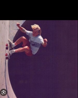 Stacy Peralta Instagram - You’ll find this hard to believe but at one time we thought a frontside kickturn in a pool would be impossible.  We thought we’d fall backwards and land on our backs.  It was in the very early days of pool riding when Bob Biniak, Jim Muir and I were skating the Keyhole in Beverly Hills.  Between runs, Biniak and I were standing in the shallow end, again debating the frontside kickturn.  I thought it was possible but he didn’t.  So he said to me; “If you think it’s possible, then do it.” I replied with a laugh; “I can’t, but you can.” He looked at me inquisitively. “Why do you think I can?” To which I stated; “I just know you can.” (Apparently the coach and mentor I would become with the Bones Brigade began showing early). I then got out of the shallow end, walked over to the top of the deep end and encouraged Bob to do a simple frontside kickturn halfway up the wall. So he did. He did a simple kickturn right at the transition mark and made it down safely. “Okay, now go to the three quarters mark.” He dropped in and did a frontside kickturn a foot below the tile. “Okay, now hit the tiles.” I challenged.  He hesitated a moment, but then dropped in, did a sweeping carve on the opposing wall for added speed, came up the main wall and pulled a perfect frontside kickturn on the tiles.  This was a huge deal for us and it happened that simply.  In no time we were all doing frontside kickturns and ironically Biniak would go on to develop one of the greatest frontside attacks in skateboarding history as would Tony, Jay and Jim.  We pushed each other relentlessly and competed fiercely. I was the first of us to do frontside forevers. In one memorable session I did the most frontside kickturns tile to tile I’d ever done. Coming back to the shallow end, Muir looked over at me and laughed; “Dude, you’re an asshole.” And that’s how it was. It was a simple time that was alive with great possibility and potential and out of it came so much.
