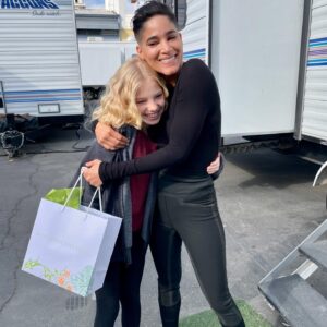Stella Grace Fitzgerald Instagram - Going down memory lane…Stella loved working with Sofia Boutella, body guard to the royal family in Rebel Moon. On more casual scenes, they would play “What’s your favorite?” asking each other about animals, desserts, musicians, etc. They both responded with lemon merengue pie as their favorite dessert. Stella wanted to surprise Sofia with a pie the last day of shooting and after trying multiple bakeries we had to settle for the next best pie, key lime pie. We showed up on set with it and lo and behold, Sofia had a key lime pie for Stella. She too had tried to find a lemon merengue pie but couldn’t. Seems strange in Los Angeles with all of the citrus trees but she loved it! 

#rebelmoon #rebelmoonachildoffire #rebelmoonnetflix #zacksnyder #netflix #princessissa #explorepage #younghollywood #actor #drama #scifi #scififantasy #spaceopera #losangeles #la #hollywood #hollywooddreams #explore #kora #bodyguard #sofiaboutella #zacksnyder #thescargiver