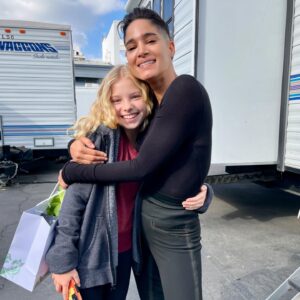Stella Grace Fitzgerald Instagram - Going down memory lane…Stella loved working with Sofia Boutella, body guard to the royal family in Rebel Moon. On more casual scenes, they would play “What’s your favorite?” asking each other about animals, desserts, musicians, etc. They both responded with lemon merengue pie as their favorite dessert. Stella wanted to surprise Sofia with a pie the last day of shooting and after trying multiple bakeries we had to settle for the next best pie, key lime pie. We showed up on set with it and lo and behold, Sofia had a key lime pie for Stella. She too had tried to find a lemon merengue pie but couldn’t. Seems strange in Los Angeles with all of the citrus trees but she loved it! 

#rebelmoon #rebelmoonachildoffire #rebelmoonnetflix #zacksnyder #netflix #princessissa #explorepage #younghollywood #actor #drama #scifi #scififantasy #spaceopera #losangeles #la #hollywood #hollywooddreams #explore #kora #bodyguard #sofiaboutella #zacksnyder #thescargiver