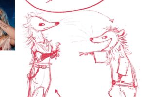 Stephanie Garcia Rizo Instagram - Had a great opportunity to be a character designer mentor @conceptartassociation It was such a great experience to share tips/tricks and the process of work flow.  Here’s some drawings i did for our last session~a opossum rock singer. ✨✨✨

#art #characterdesign #conceptartassociation #opossum #drawing #doodles #illustration