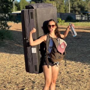 Stephanie Panisello Instagram - “Just be yourself. Let people see the real, imperfect, flawed, quirky, weird, beautiful and magical person that you are.” 

-Unknown 

Today I bought this bad boy I’ve been eyeing for years! Went straight from the store to climbing my little heart out. This is what freedom looks like, my soul couldn’t be happier 😊

#createyourbliss #nature #trust