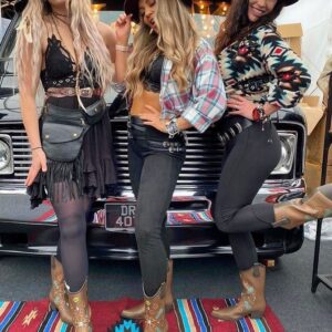 Stephanie Tripp Instagram - Adore these cowboy wellies by @taloloboots designed by @verablack8
....
Modelled by @oliviaaharriet @abiphillipsuk and me at @c2cfestival
....
#festival #festivalfashion #festivals #musicfestival #wellies #countrystyle #countrymusic #cowboyboots #cowboy #cowgirl #cowgirlstyle #festivaloutfit #festivalclothes #festivalinspo #festivalgirls #boots