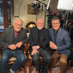 Stephen Colbert Instagram - Tune into @colbertlateshow tonight to hear all of my questions for Steven Spielberg and John Williams, like “where was my chair?” and “can I have a chair?”