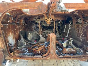 Stephen Fry Instagram - A chamber of hell. The inside of a defeated Russian armoured vehicle…