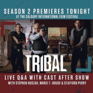 Stephen Huszar Instagram - Great evening sharing the screen with these talented legends 🙌🏽

Thank you @ciffcalgary and a big congrats to @tribaltvseries for premiering season 2! You’ve created something very special with your incredible vision, passion & dedication. These stories need to be told.