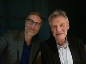 Stephen Merchant Instagram - They say never meet your heroes - but definitely do when they’re as warm and funny as Michael Palin. 
Photo 2 credit: David Betteridge