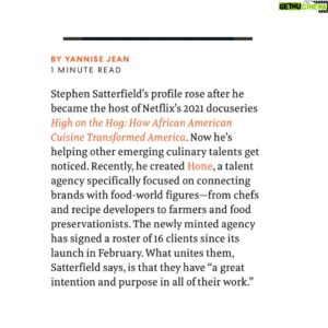 Stephen Satterfield Instagram - Major thank you to @fastcompany for including me in your list of most creative people in business in 2023! 

@honetalent has been a revelation and much more enlivening than I ever could have imagined. I love working with such a diverse group of talented hustlers strategizing on maximizing craft and cash. HONE is very young and showing incredible promise. I love it. Special thank you to @shanikahillocks who has made it happen in our early days. Grateful! 

If you’re wondering what we can do for you, don’t hesitate to holler!