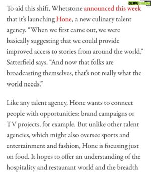 Stephen Satterfield Instagram - Let the work begin! Thanks to @eater and @buttina for this highlight of our newest venture. Ecstatic about @honetalent!! ✨🥂✨

Free game: game changers know when the game changes. ROI on attention is ♾️. 

Agency = Support as a verb and a business. Here to serve. 

WELCOME @honetalent: 

✨@aliciadkennedy @reem.assil @femingtonsteele @farmerjawn_ ✨