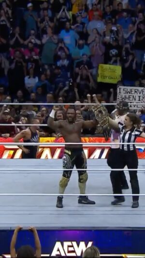 Stephon Strickland Instagram - AEW World Champion @swerveconfident defeated @roderickstrong during #AEWDynamite!
