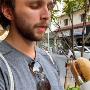 Sterling Knight Instagram - Best banh mi in the world! Keep watching to see me die!!! Love reading y’all’s comments btw and FYI we have made it safely back to America but I’ll still be posting stuff from the greatest trip ever! #vietnam #hochiminh #sandwich #chili 📹 @scarlett_knight