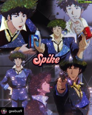 Steve Blum Instagram - Today’s #fanartfriday features some pieces by @geebus9 
• • • Posted @withregram • • •
Wassup, Space Cowboys? 🤠🙌✨
••••••••••••••••••
••••••••••••••••••
Please see this @blumspew , I made this for you to appreciate how iconic and absolutely talented you are at what you do. Plus I think you might really dig a glittery Spike. 😎💖 keep up the great work!
••••••••••••••••••
••••••••••••••••••
🏷
#spikespiegel #cowboybebop #anime #fayevalentine #manga #otaku #jetblack #fanart #animeedits #cowboy #spikespiegeledits #cowboybebopedits #animeart #spike #aesthetic #glitter #cowboybebopedit #steveblum  #seeyouspacecowboy #steveblumfanart