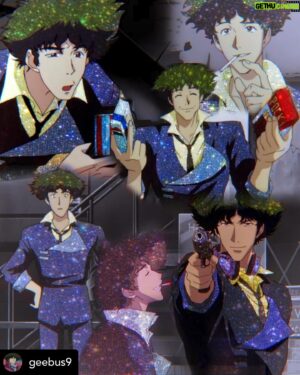 Steve Blum Instagram - Today’s #fanartfriday features some pieces by @geebus9 
• • • Posted @withregram • • •
Wassup, Space Cowboys? 🤠🙌✨
••••••••••••••••••
••••••••••••••••••
Please see this @blumspew , I made this for you to appreciate how iconic and absolutely talented you are at what you do. Plus I think you might really dig a glittery Spike. 😎💖 keep up the great work!
••••••••••••••••••
••••••••••••••••••
🏷
#spikespiegel #cowboybebop #anime #fayevalentine #manga #otaku #jetblack #fanart #animeedits #cowboy #spikespiegeledits #cowboybebopedits #animeart #spike #aesthetic #glitter #cowboybebopedit #steveblum  #seeyouspacecowboy #steveblumfanart