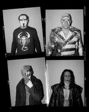 Steve Borden Instagram - THE ICON
🦂🦂🦂
One week removed from the final match of The Icon, Sting.  Portraits of Sting, Darby, Steven & Garrett prior to their match at Revolution.  The last slide is a portrait of sting following his final professional wrestling match. 
Thank you Sting.