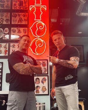 Steve Burton Instagram - Not only a legend in the tattoo biz.. @joelbones has become a friend. Always great conversations while he inks for hours on end. I think we are at 40 hours plus lol..Thank you @joelbones for the incredible art work on this epic sleeve that means so much to me. See you soon. Anyone need some work done? @goldrushtattoo is the place! Great peeps there.