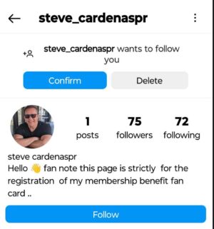 Steve Cardenas Instagram - Guess this needs to be addressed.  This page you’re seeing in this post is fake.  Please block and report.  Thank you