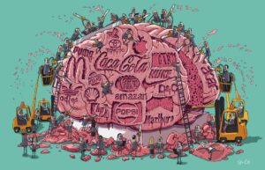 Steve Cutts Instagram - The Branded Brain #illustration #art #stevecutts #advertising