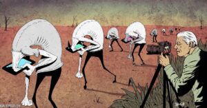 Steve Cutts Instagram - The wonder of evolution #stevecutts #illustration #art #smartphoneaddict #evolution #wildlife #halloween