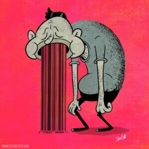 Steve Cutts Instagram - Urge to purge #consumerism #shopping #illustration #stevecutts
