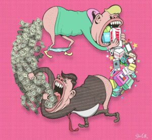 Steve Cutts Instagram - The Circle of Life #art #illustration #stevecutts #consumerism  #shopaholic