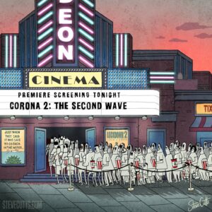 Steve Cutts Instagram - "This Summer" 
.
.
.
.
.
#uk #coronavirus #corona #lockdown #covid19 #pandemic #stayhome #staysafe #lockdown2020 #uklockdown  #stevecutts #illustration