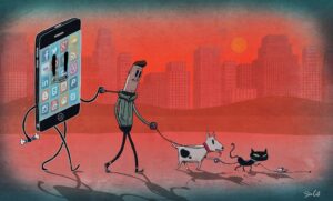 Steve Cutts Instagram - Owned #art #illustration #stevecutts #tech #technology #addiction