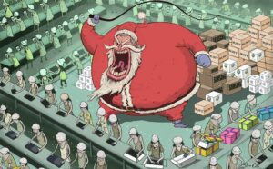 Steve Cutts Instagram - Santa's sweatshop #art #illustration #stevecutts #christmas #sweatshop #consumerism