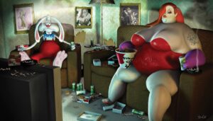 Steve Cutts Instagram - Jess & Roger at home... #jessicarabbit #art #illustration #stevecutts
