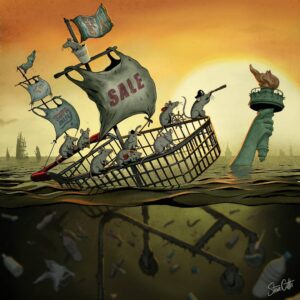 Steve Cutts Instagram - Happy #worldenvironmentday 🌍🌳🌱
.
.
.
.
.
#environment #earth #savetheplanet #climatechange #plasticpollution #illustration #stevecutts