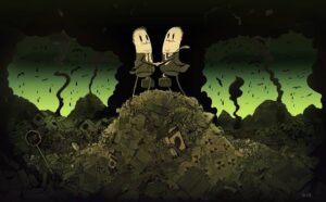 Steve Cutts Instagram - The Last Handshake #art #illustration #stevecutts #apocalypse #environment #earth #dystopia