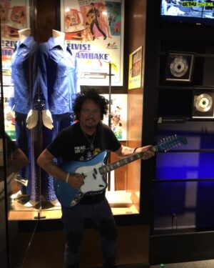 Steve Lukather Instagram - Me@playing one of Elvis Presley’s guitars at the Musicians Hall of Fame- Nashville! From the movie Clam bake .
I am honored to be on the MHOF along with my Toto band mates and the legends inside ! Thanks to Joe Chambers and family for the private tour !! It’s a magical place !