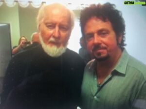 Steve Lukather Instagram - I was just sent an old blurry picture of me and Joseph’s Dad.. the Maestro..
Backstage Hollywood bowl.
Honored to have this shot!
Joe and I and his brother and sister have been friends since we were kids. Joe invited me to come hang! It was an amazing night !