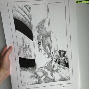 Steve McNiven Instagram - Here’s a look at the inks for page 5 of my surfer story! #silversurfer #marvelcomics #originalcomicart #inkonparchment #stevemcniven