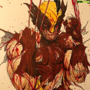 Steve McNiven Instagram - Still standing Wolverine commission done at @fanexpocanada ! #wolverine #battledamaged #consketch #stevemcniven