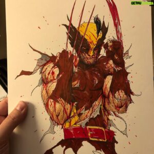 Steve McNiven Instagram - Still standing Wolverine commission done at @fanexpocanada ! #wolverine #battledamaged #consketch #stevemcniven